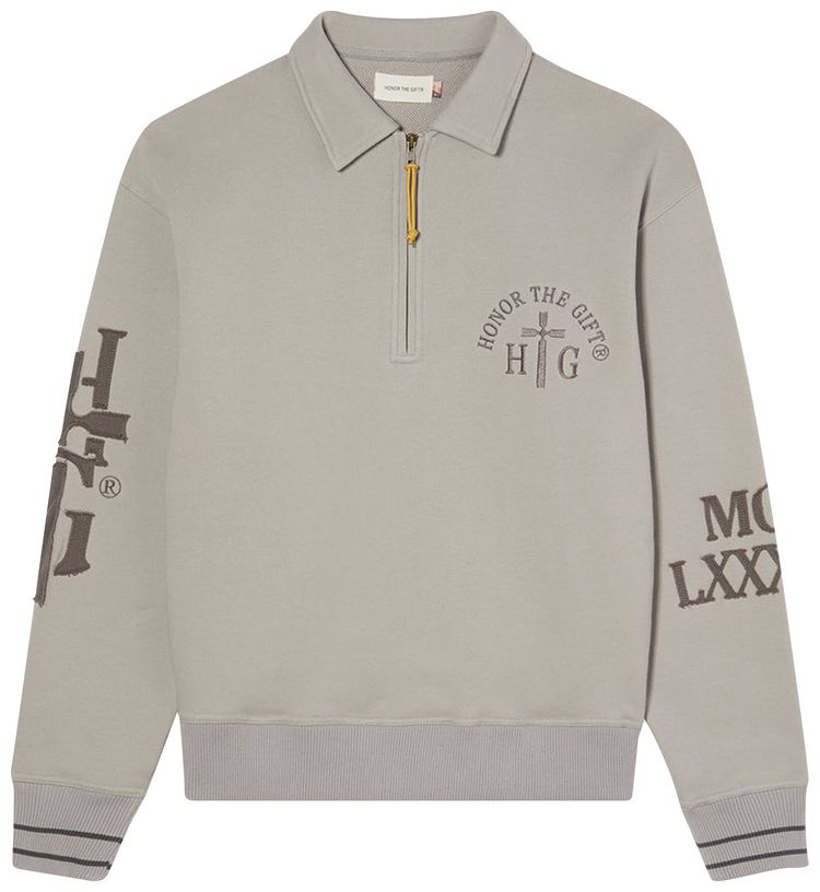 Honor The Gift Prep School Henley Sweater Grey