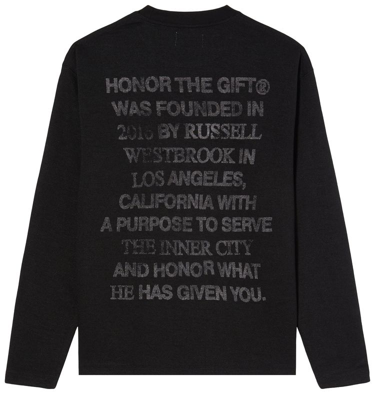 Honor The Gift 2016 Long Sleeve Tee Black