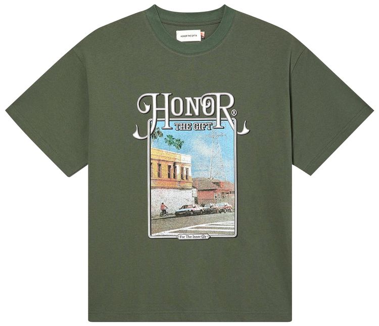 Honor The Gift Our Block Short Sleeve Tee Olive