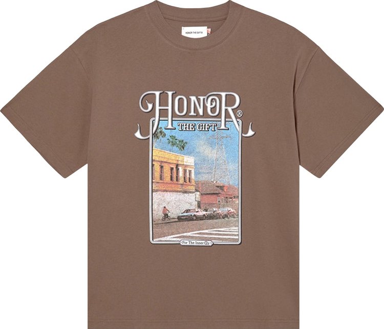 Honor The Gift Our Block Short-Sleeve Tee 'Brown'