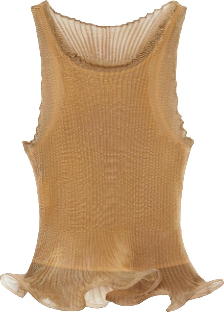 Givenchy Pleated Tank Top With Ruffled Bottom 'Pale Golden'