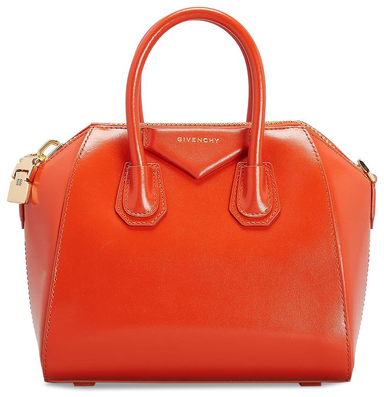 Givenchy Antigona Mini Bag With Thin Strap Dark Orange