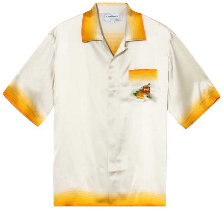 Casablanca Cuban Collar Short Sleeve Shirt Panoramique