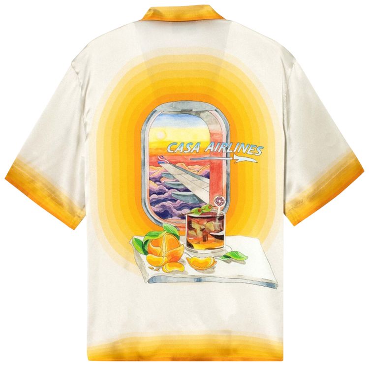 Casablanca Cuban Collar Short Sleeve Shirt Panoramique
