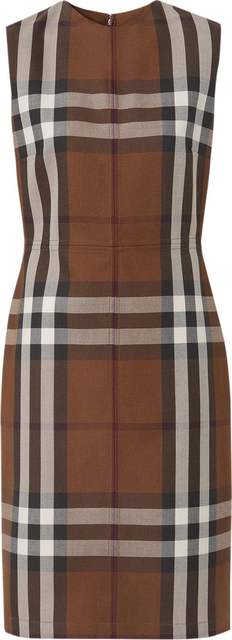 Burberry Sleeveless Check Jacquard Dress 'Dark Birch Brown'