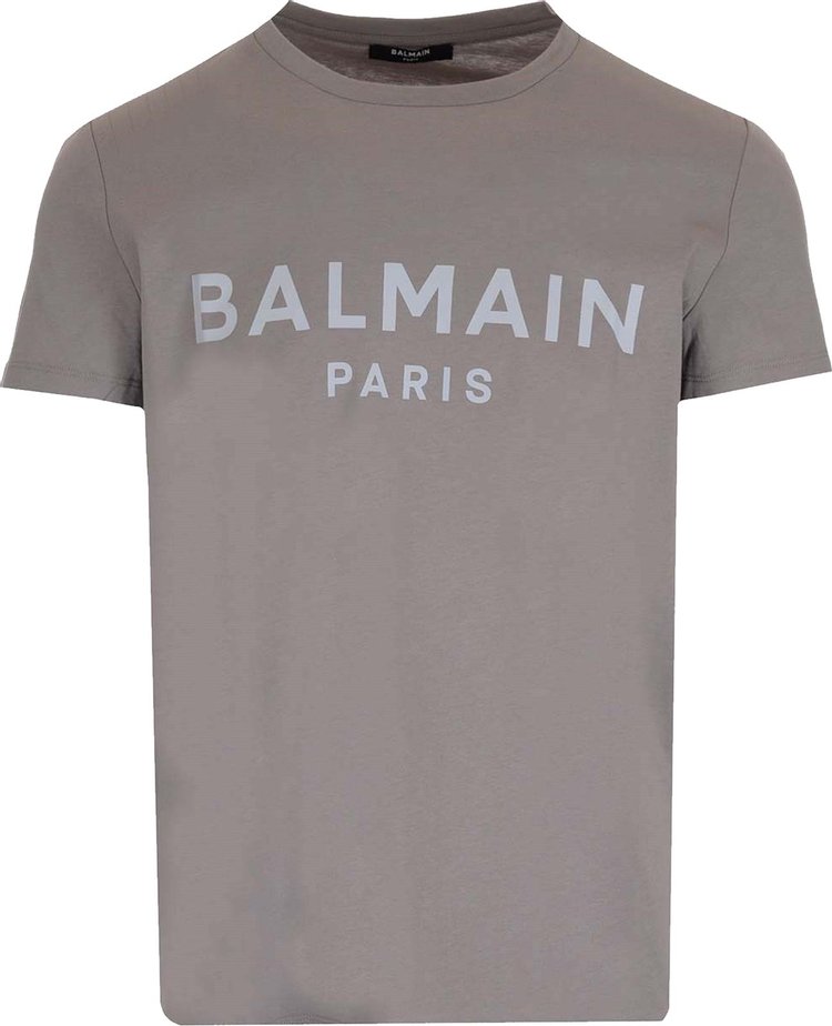 Balmain Printed T-Shirt 'Gris Fonce/Blau Clair'