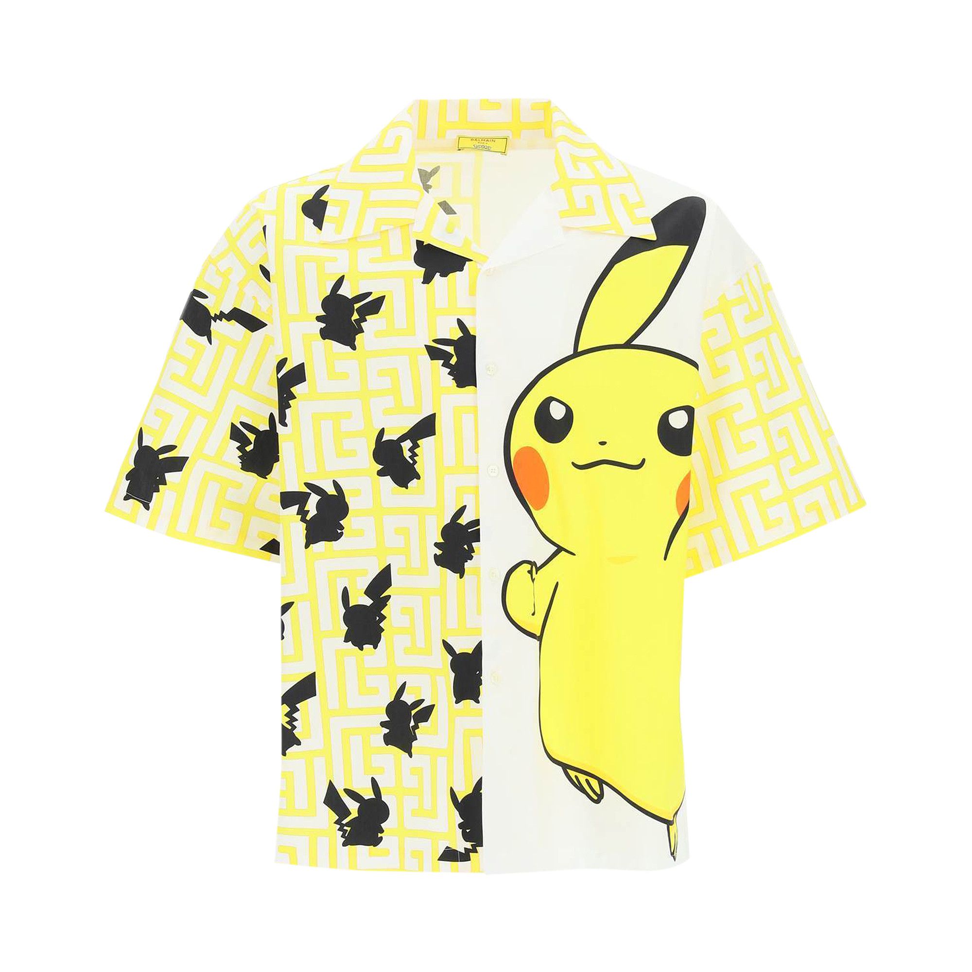 Buy Balmain x Pokemon Oversize Shirt 'Jaune/Blanc/Noir' - YH3HN052CB89 ICW  | GOAT