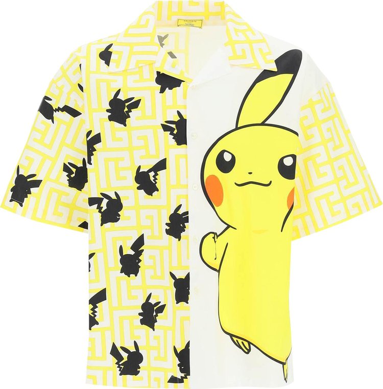Balmain x Pokemon Oversize Shirt 'Jaune/Blanc/Noir'