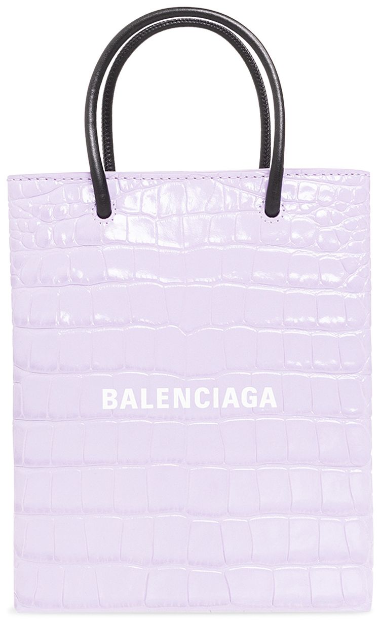 Balenciaga Shopping Phone Shoulder Bag LilacWhite