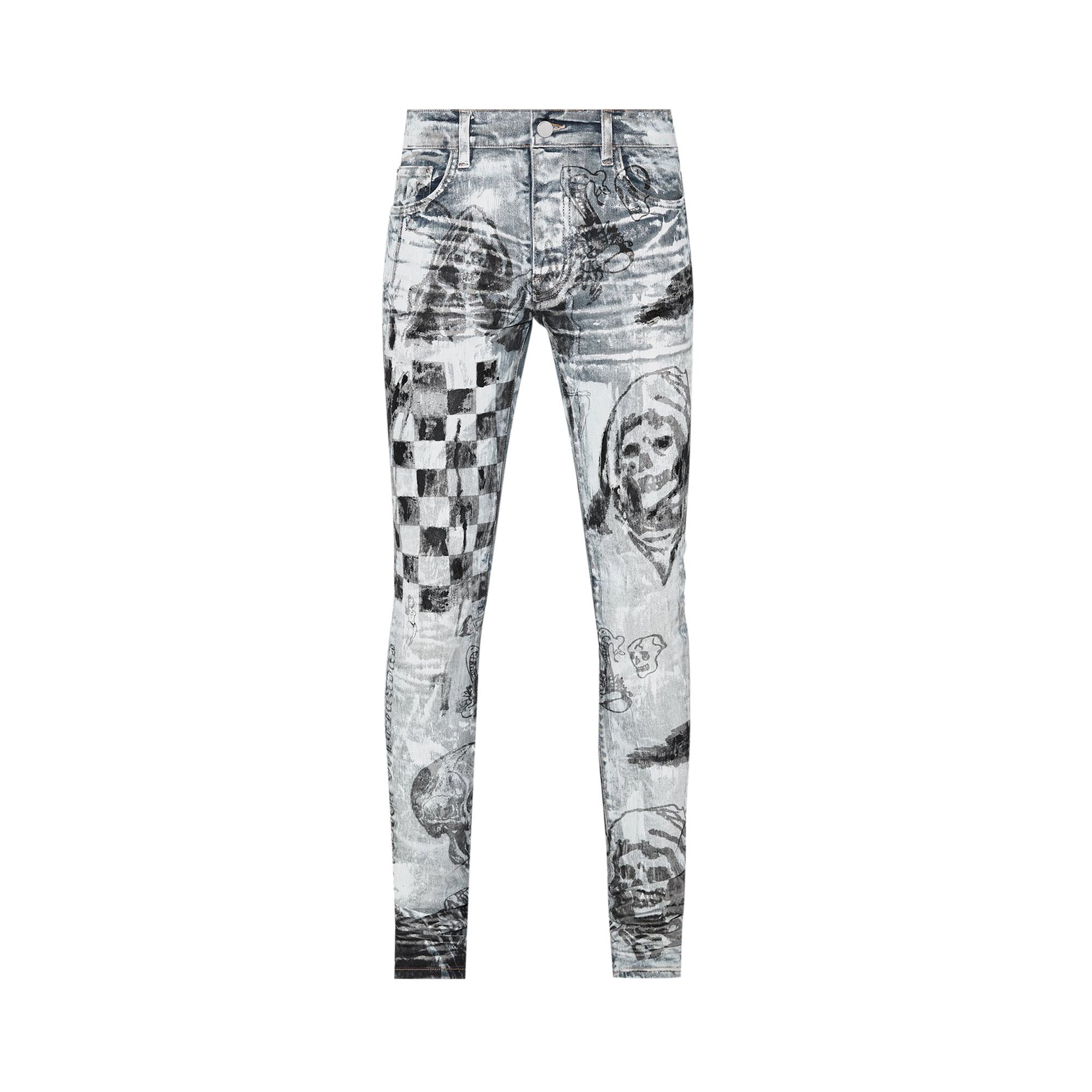 Buy Amiri x Wes Lang Sketch Jean 'Painted Indigo' - AW22MDS004 994 PAIN |  GOAT