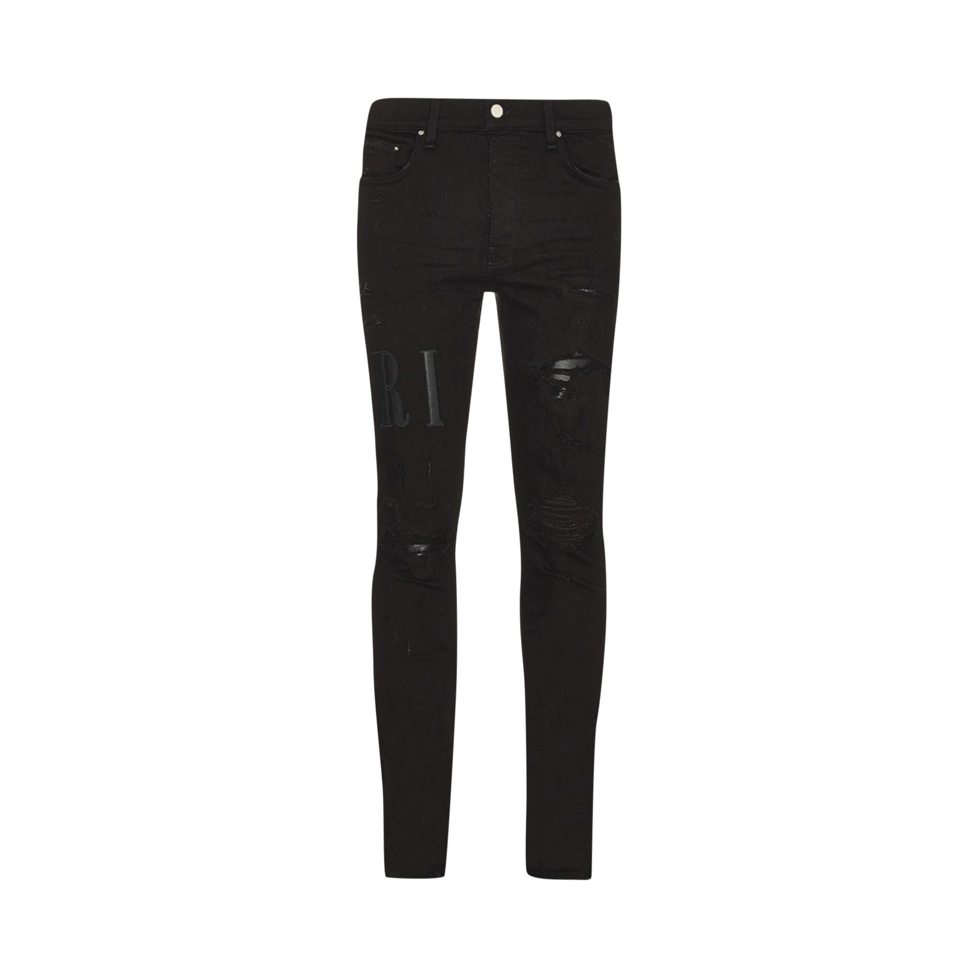 Amiri jeans leather clearance