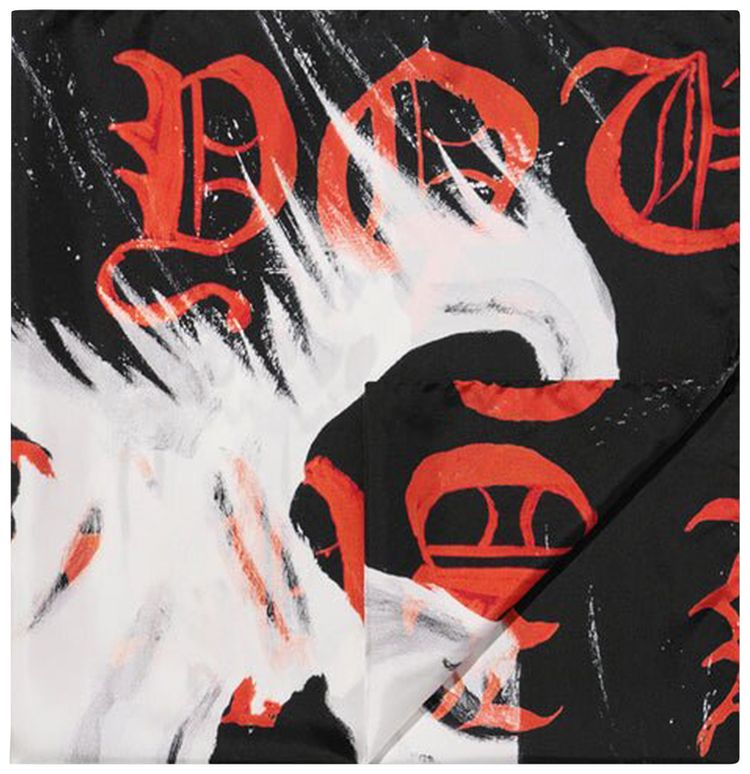 Amiri x Wes Lang Skull Writing Scarf Black