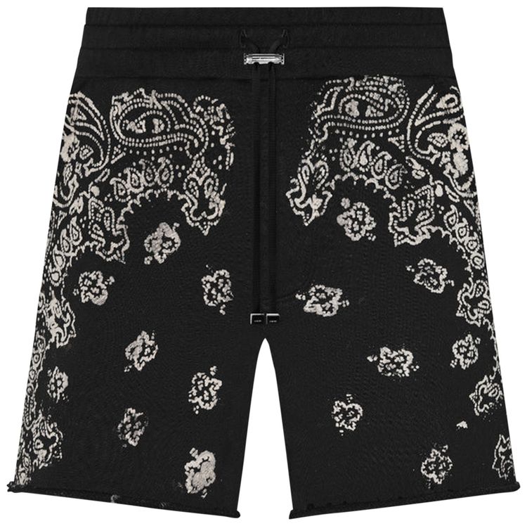 Amiri Bandana Bleach Shorts Black