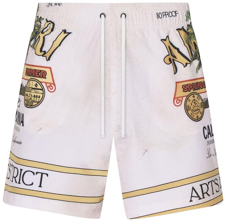 Amiri Stencil Military Swimtrunk Alabaster