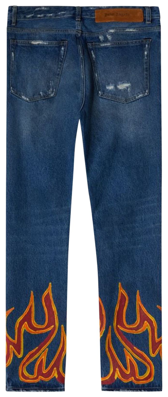 Palm Angels Burning Regular 5 Pocket Jeans BlueRed