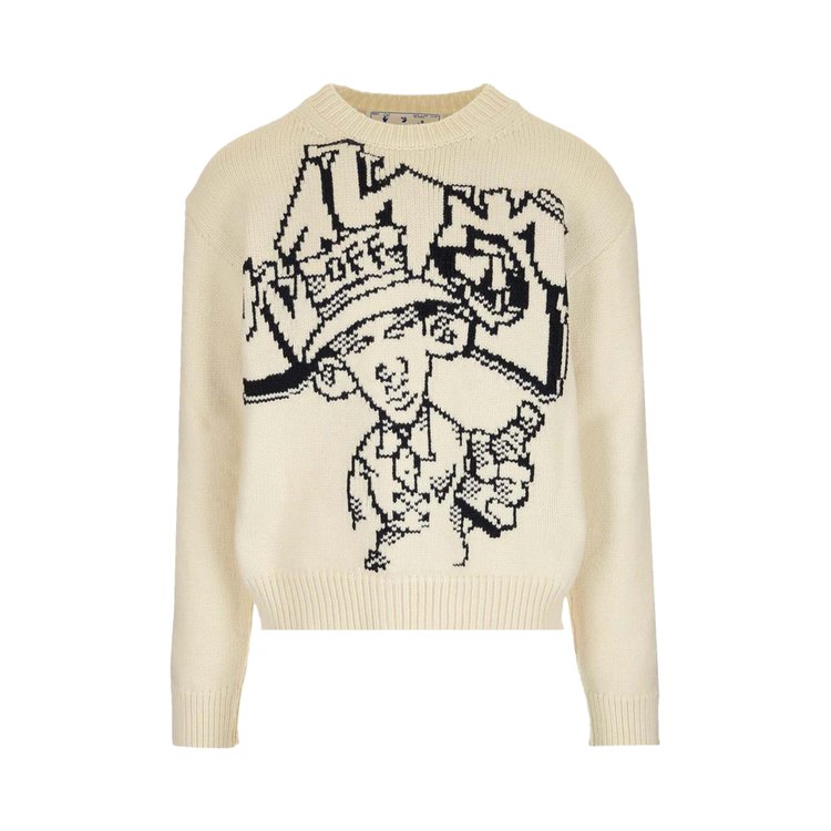 Buy Off-White Graffiti Chunky Knit Crewneck Sweater 'Off White ...