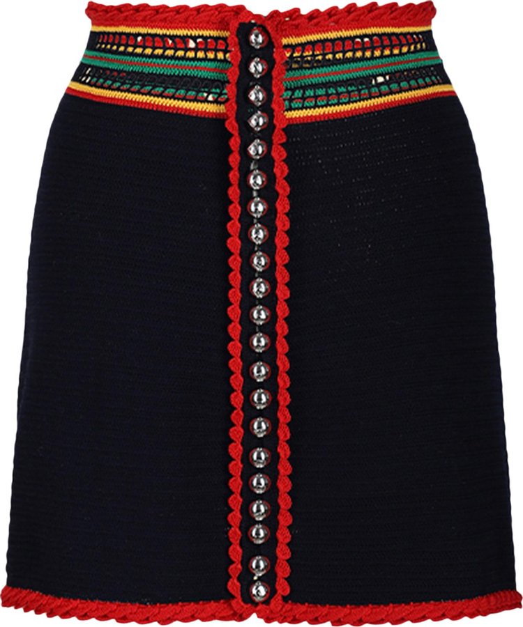 Paco Rabanne Crochet Mini Skirt 'Navy'