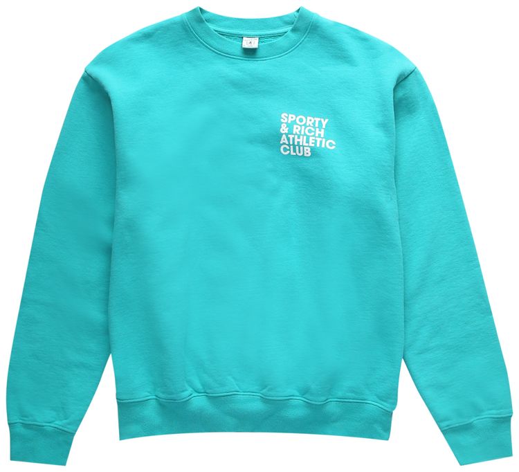 Sporty  Rich Exercise Often Crew TurquoiseWhite