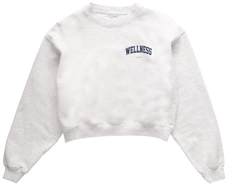 Sporty  Rich Wellness Ivy Crop Crew Heather GreyNavy