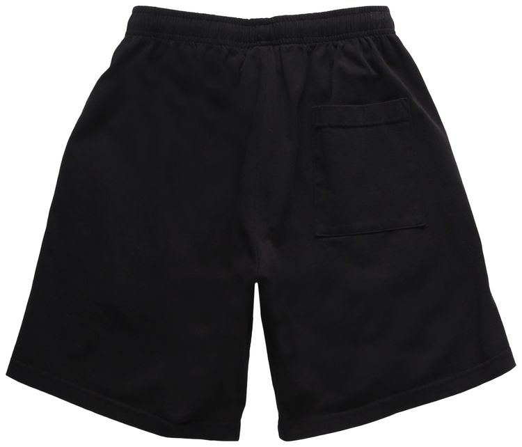 Sporty  Rich Script Logo Shorts BlackWhite