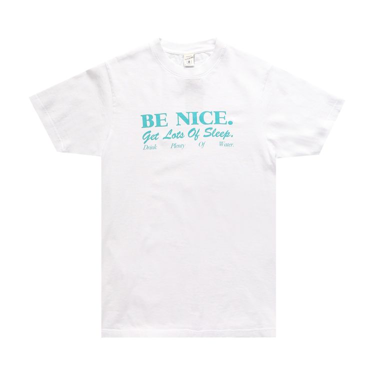 Sporty  Rich Be Nice T Shirt WhiteTeal
