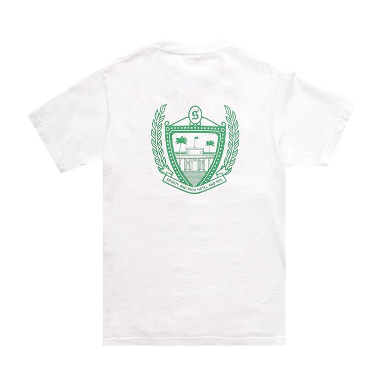 Sporty  Rich Beverly Hills T Shirt WhiteGreen