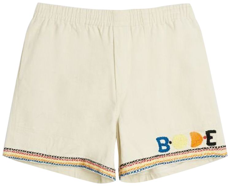 Bode Donkey Party Rugby Short EcruMulticolor