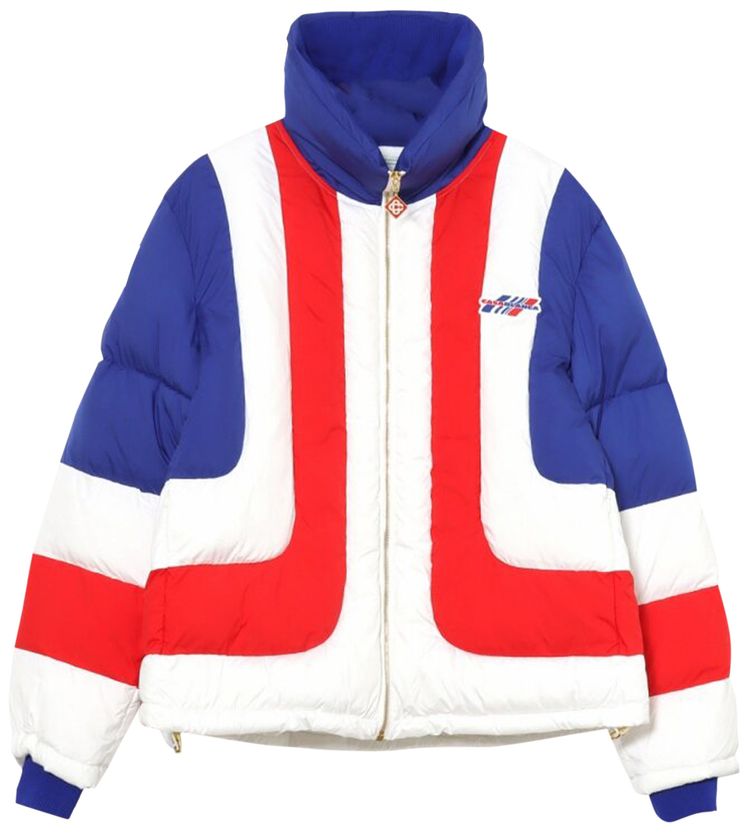 Casablanca Curve Panel Puffer Jacket RedWhiteBlue