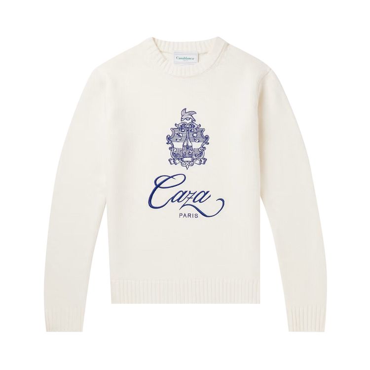 Casablanca Embleme De Caza Intarsia Jumper WhiteBlue