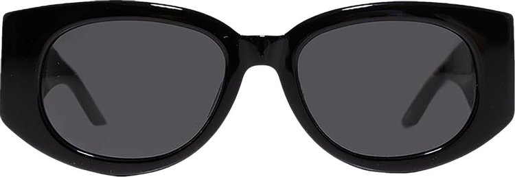 Casablanca Oval Wave Sunglasses 'Black/Yellow/Gold/Solid Grey'