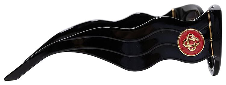 Casablanca Oval Wave Sunglasses BlackYellowGoldSolid Grey