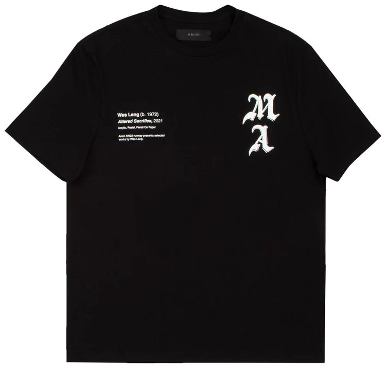 Amiri Wes Lang Checker Skull Tee Black