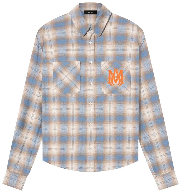 Amiri MA Vintage Stencil Plaid Blue