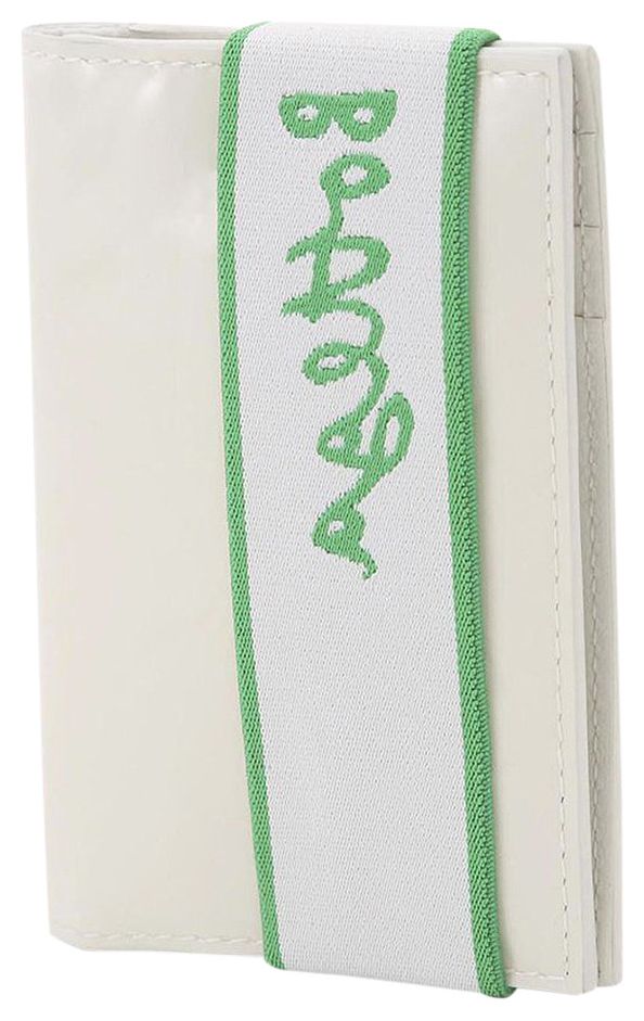 Bottega Veneta Plain Leather Folding Wallet WhiteParakeet