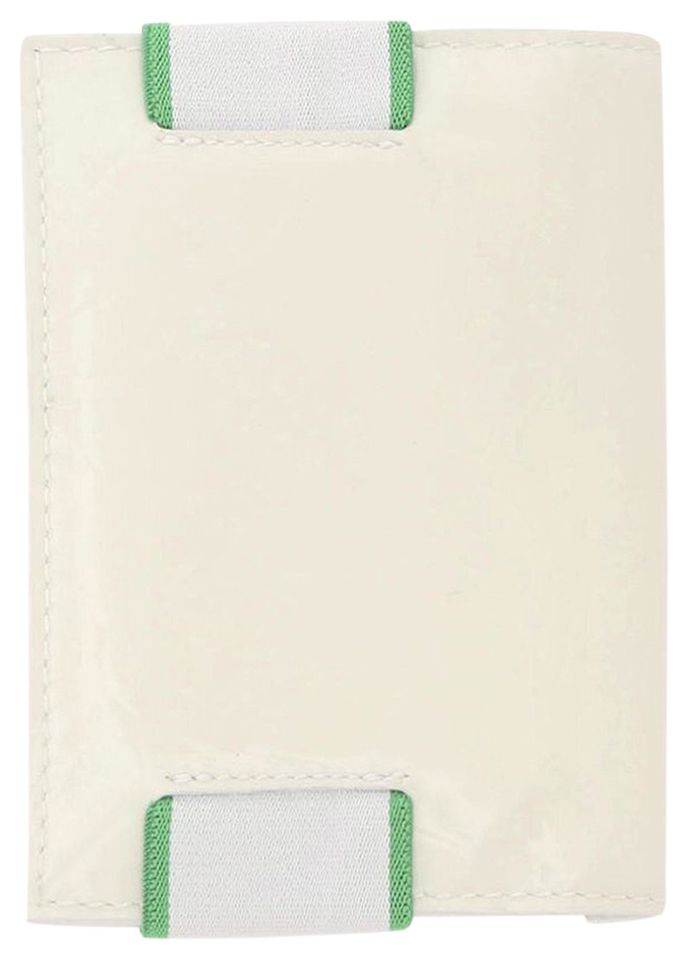Bottega Veneta Plain Leather Folding Wallet WhiteParakeet