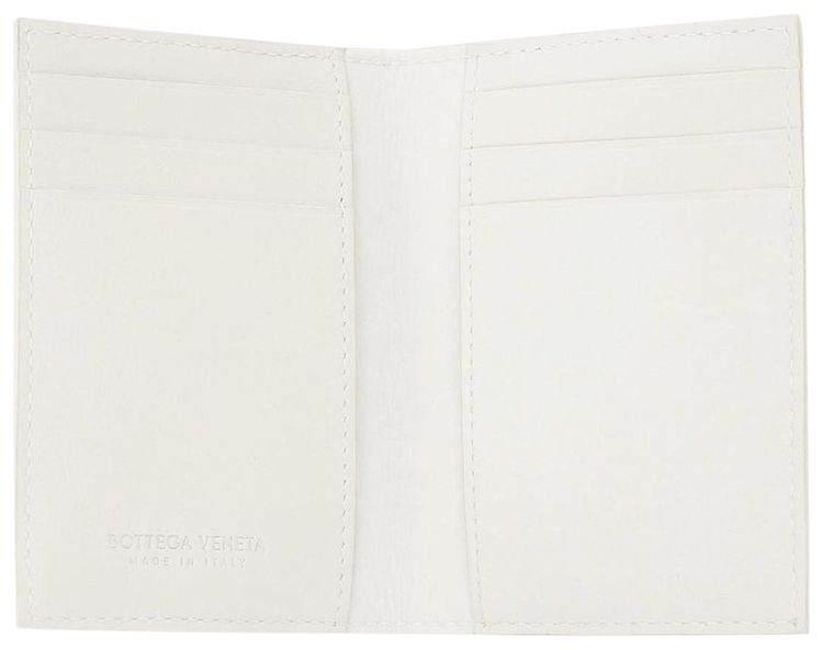 Bottega Veneta Plain Leather Folding Wallet WhiteParakeet