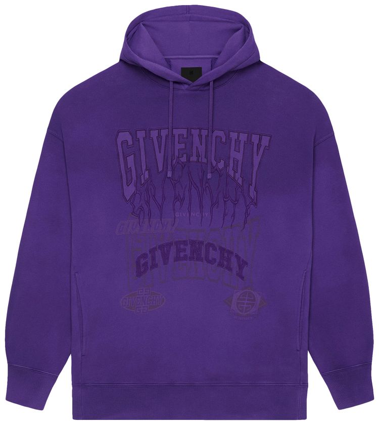 Givenchy Slim Fit Print Hoodie Purple