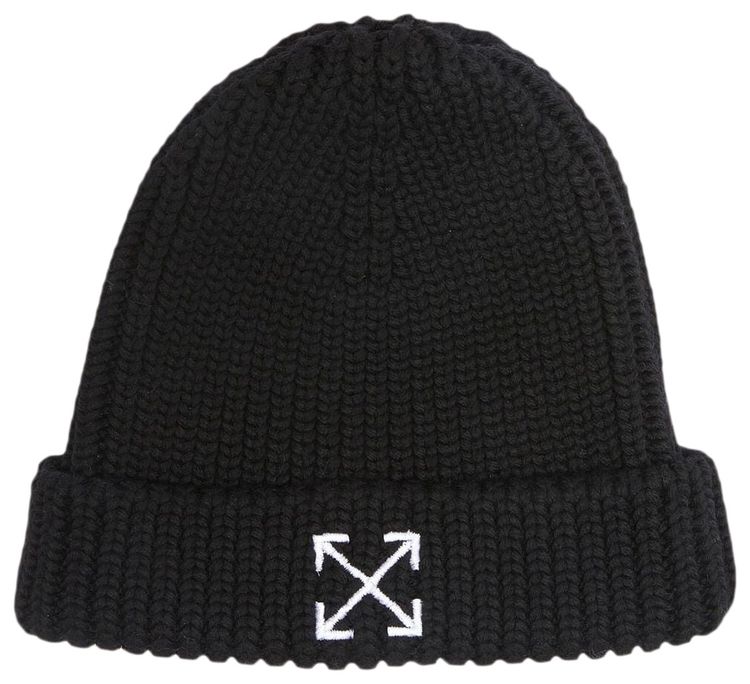 Off White Arrow Beanie BlackOptical White