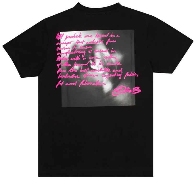 Off White Tornado Type Slim Short Sleeve Tee BlackFuchsia