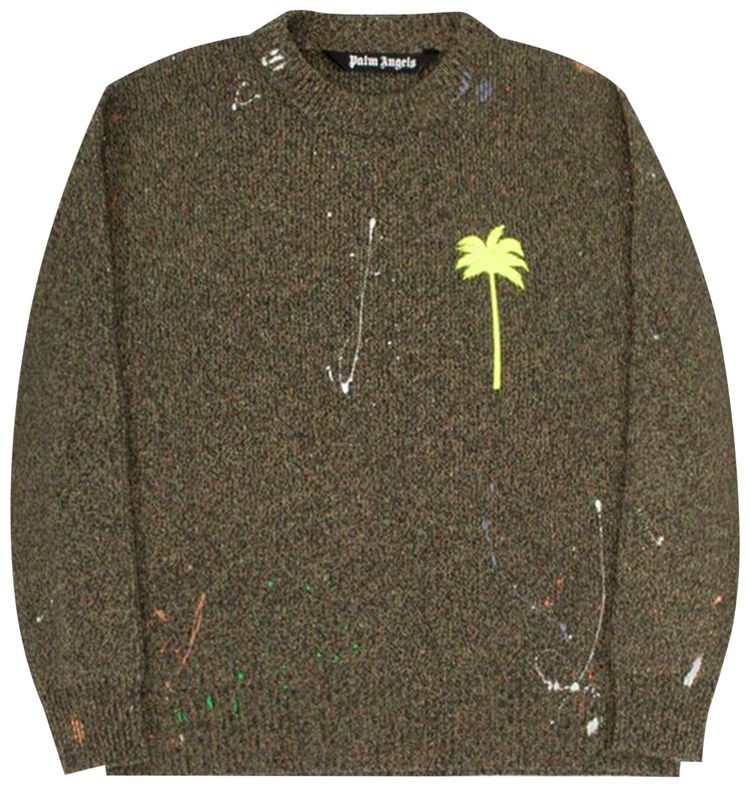 Palm Angels PXP Painted Sweater Military Green