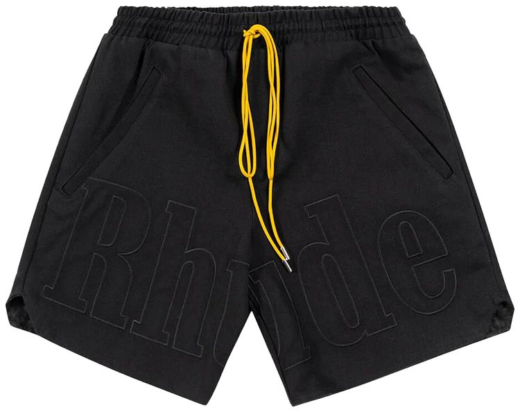 Rhude Embroidered Twill Logo Short Black