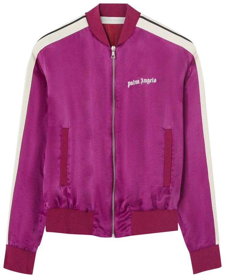 Palm Angels Luxury Track Bomber Jacket Burgundy