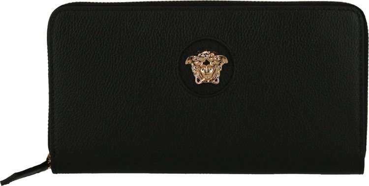 Versace La Medusa Leather Continental Wallet 'Black'