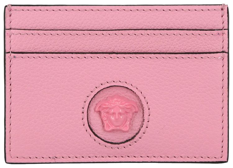 Versace La Medusa Leather Card Holder Pink