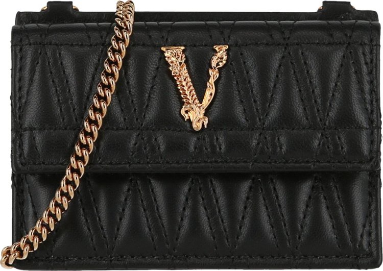 Versace Vitrus Leather Card Holder 'Black'
