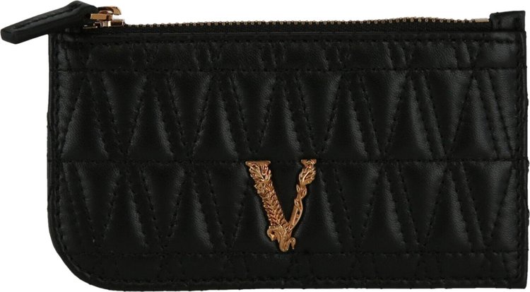 Versace Virtus Leather Card Holder 'Black'