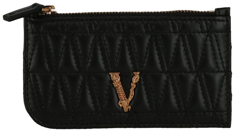 Versace Virtus Leather Card Holder Black