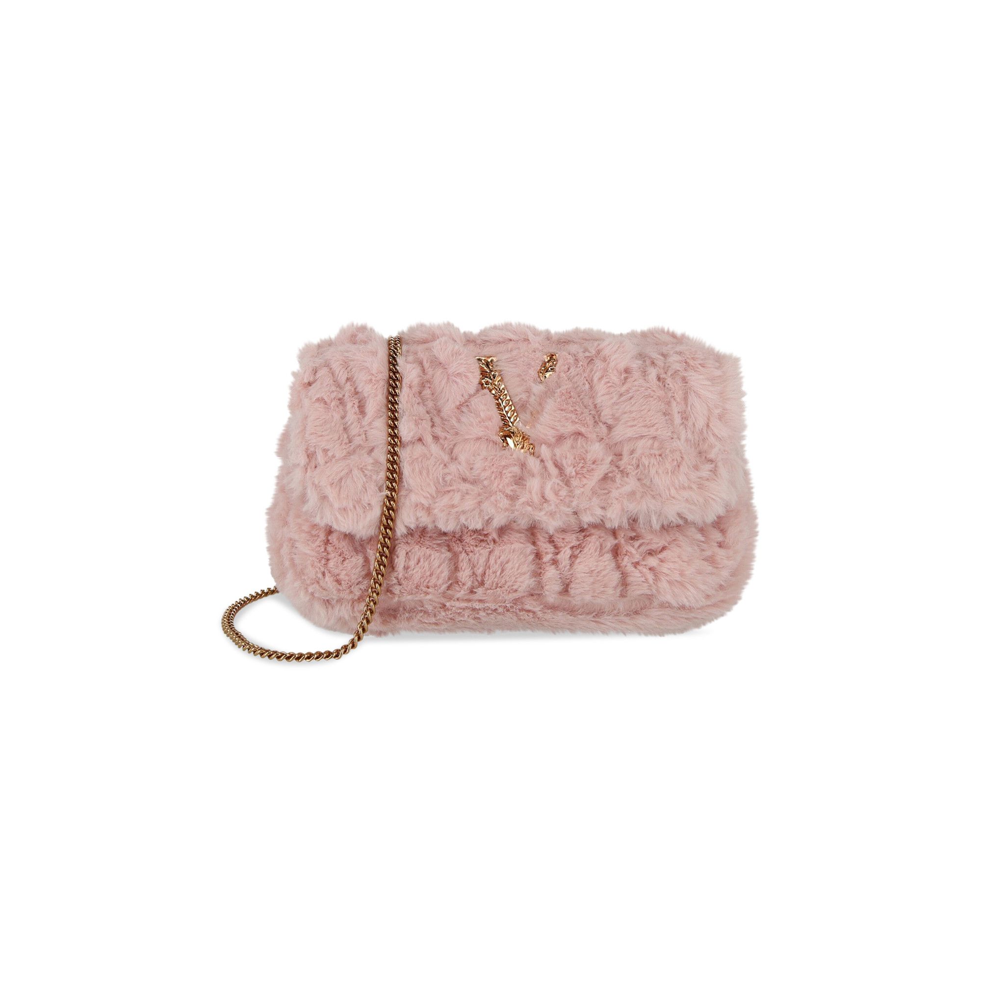 Buy Versace Virtus Faux Fur Crossbody Bag 'Pink' - DBFI002