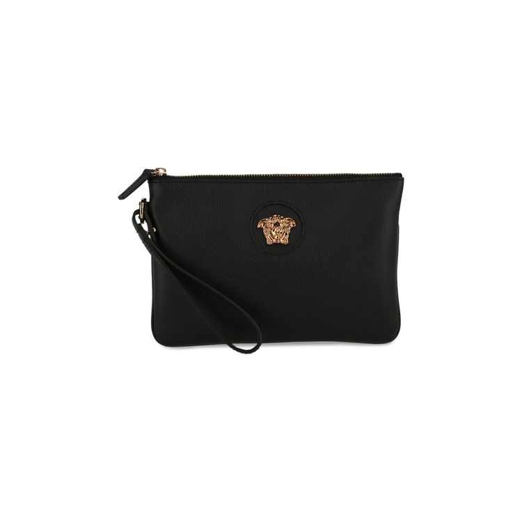 Versace La Medusa Leather Pouch Black
