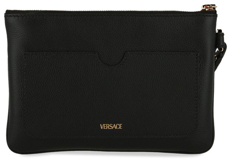 Versace La Medusa Leather Pouch Black
